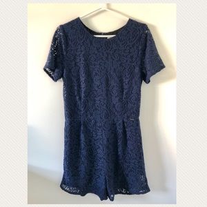 Mismash Lace Navy Blue Romper
